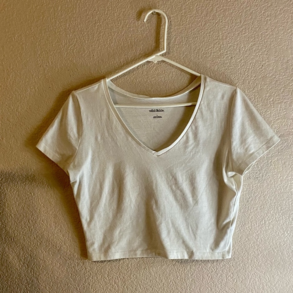 White Cropped Shirt